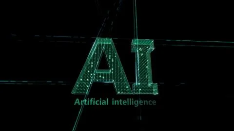 AI artificial intelligence digital network computer technologies 3D illustra Stock Illustration