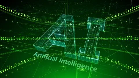 AI artificial intelligence digital network computer technologies 3D illustra 스톡 일러스트