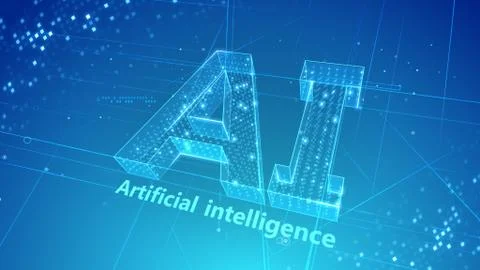AI artificial intelligence digital network computer technologies 3D illustra 스톡 일러스트