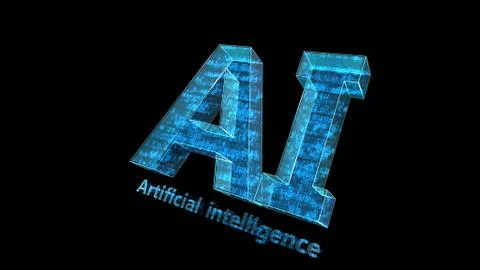AI artificial intelligence digital network computer technologies 3D illustra Stock Illustration