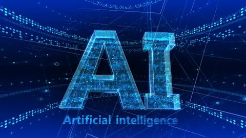 AI artificial intelligence digital network computer technologies 3D illustra 스톡 일러스트