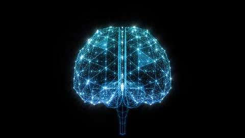 AI artificial intelligence digital network computer technologies 3D illustra Stock Illustration