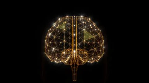 AI artificial intelligence digital network computer technologies 3D illustra Illustrazione stock