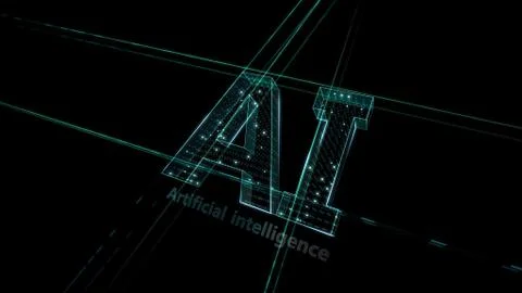 AI artificial intelligence digital network computer technologies 3D illustra Stock Illustration