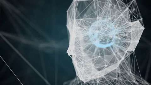 AI Artificial intelligence digital robotic brain deep learning computer machine Stock Footage
