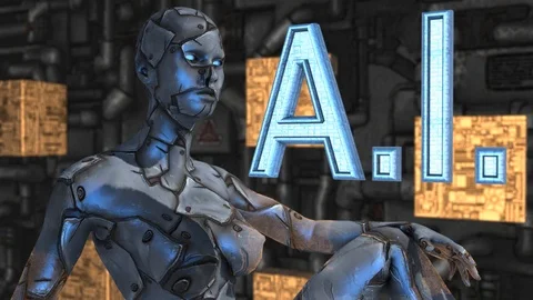 AI Artificial intelligence digital robotic brain deep learning computer machine Video stock 88341429