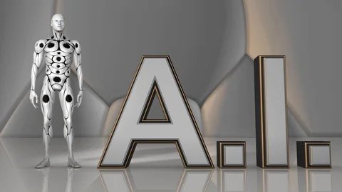 AI Artificial intelligence digital robotic brain deep learning computer machine Video stock 95155046