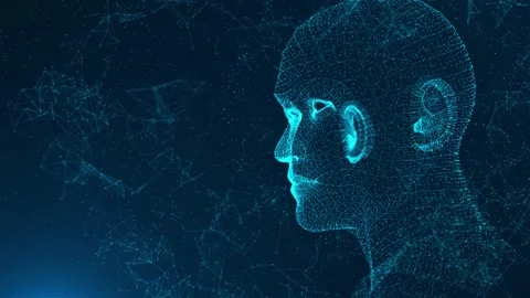 AI Artificial intelligence digital robotic brain deep learning computer Machine Stock Footage 259683745