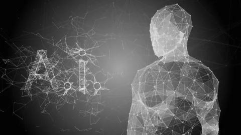 AI Artificial intelligence digital robotic brain deep learning computer  스톡 일러스트