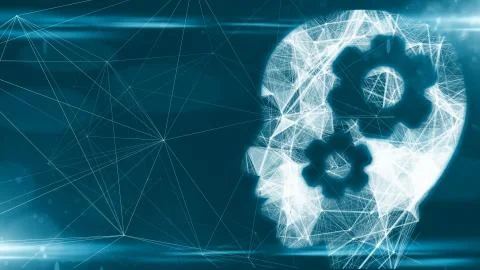 AI Artificial intelligence digital robotic brain deep learning computer  Stock Illustration