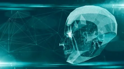 AI Artificial intelligence digital robotic brain deep learning computer  Stock Illustration