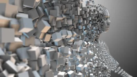 AI Artificial intelligence digital robotic brain deep learning computer machine Stock Illustration