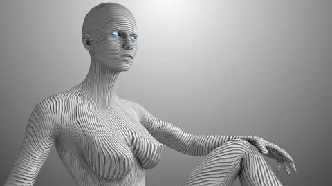 AI Artificial intelligence digital robotic brain deep learning computer machine Stock Illustration