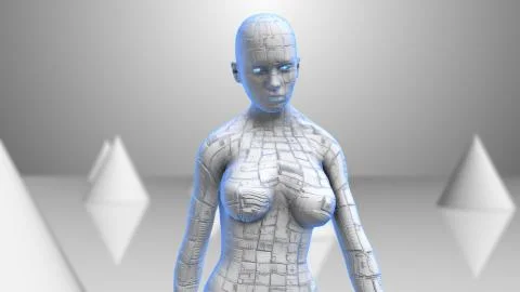 AI Artificial intelligence digital robotic brain deep learning computer machine Illustrazione stock