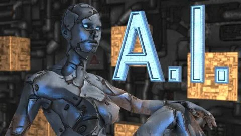 AI Artificial intelligence digital robotic brain deep learning computer machine 스톡 일러스트
