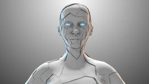 AI Artificial intelligence digital robotic brain deep learning computer machine Stock Illustration