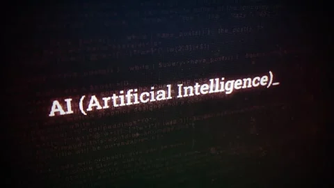 AI (Artificial Intelligence) on digital screen message on computer screens Stock Footage 317007387
