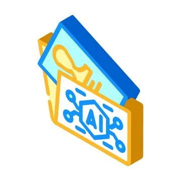 Ai artificial intelligence documents accessing digital data Stock Illustration