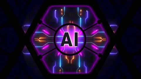 AI Artificial Intelligence with Electrical Circuits Looping Animation Video stock 239922654