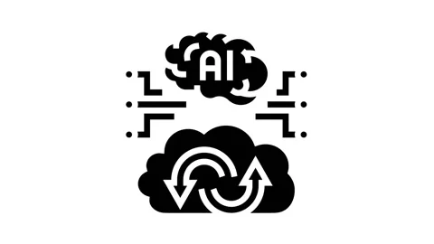 Ai artificial intelligence finance technology glyph icon animation Stock-Footage 224823807