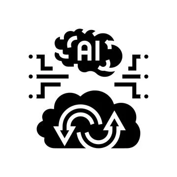 Ai artificial intelligence finance technology glyph icon vector illustration Stock Illustration