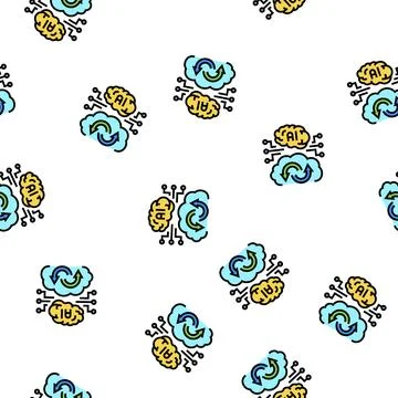 Ai artificial intelligence finance technology vector seamless pattern Stock Illustration