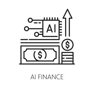 AI artificial intelligence finance technology icon 스톡 일러스트