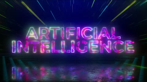 AI Artificial Intelligence Future Neon Vídeos de archivo 247154760