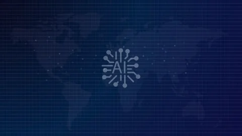 AI artificial intelligence in global network big data connected world map Stock Footage 307836123