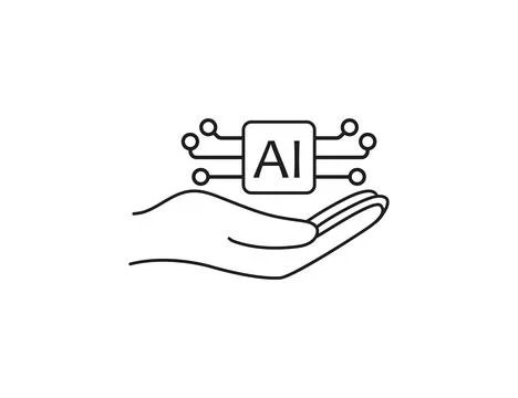 Ai, artificial intelligence, hand icon. Vector illustration. Stock Illustration
