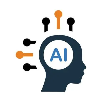 Ai, artificial intelligence, head, human artificial intelligence icon Stock Illustration