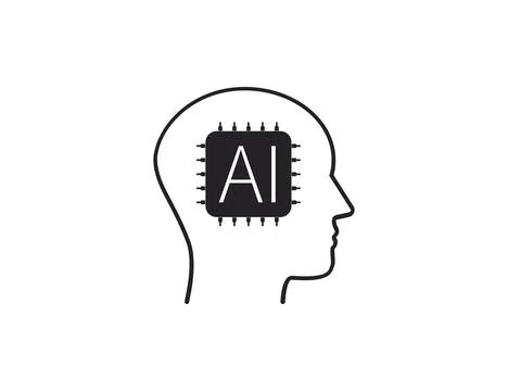 Ai, artificial intelligence, head icon. Vector illustration. 스톡 일러스트