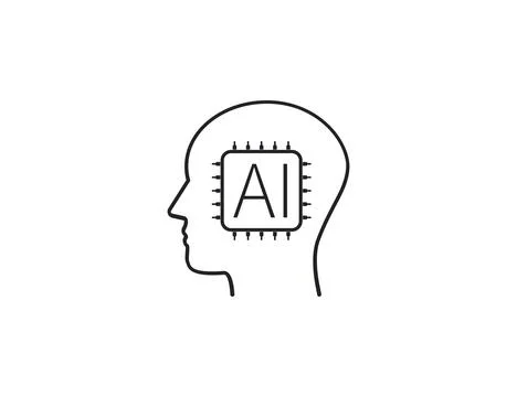 Ai, artificial intelligence, head icon. Vector illustration. Stock Illustration