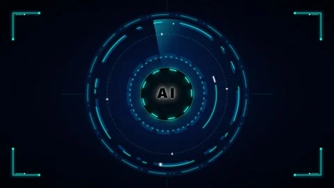 Ai artificial intelligence hud interface with scanning radar and digital da.. Stock Footage 337558200