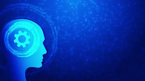 AI Artificial Intelligence human head connection circuit board, binary code Stock Footage 333794683