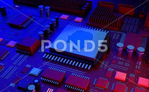 AI Artificial Intelligence Human Thinking Micro Processor Concept - 3D ...