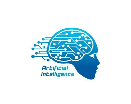 AI artificial Intelligence icon of chipset brain 스톡 일러스트