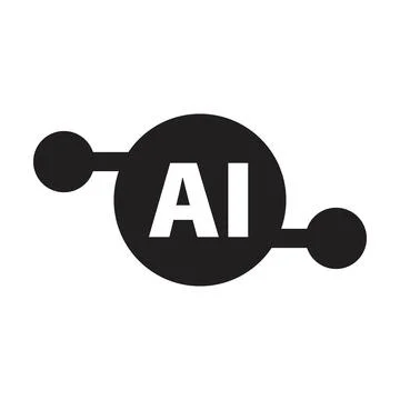 AI, Artificial intelligence icon digital micro chip for computer and technology Stock Illustration