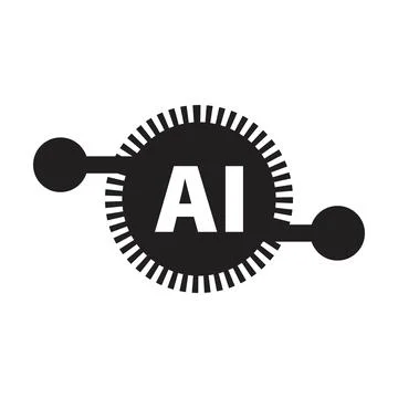 AI, Artificial intelligence icon digital micro chip for computer and technology Stock Illustration