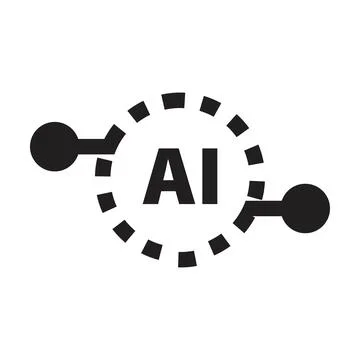 AI, Artificial intelligence icon digital micro chip for computer and technology Stock-Illustration