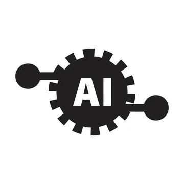 AI, Artificial intelligence icon digital micro chip for computer and technology Stock Illustration