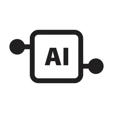 AI, Artificial intelligence icon digital micro chip for computer and technology Stock-Illustration