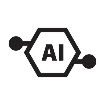 AI, Artificial intelligence icon digital micro chip for computer and technology Stock Illustration