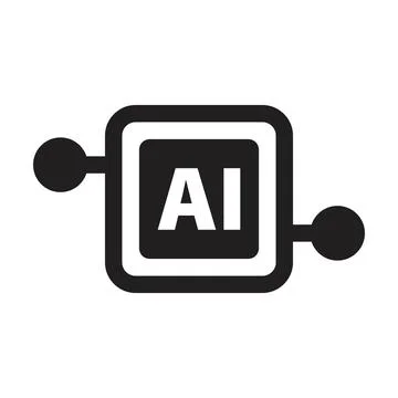 AI, Artificial intelligence icon digital micro chip for computer and technology Stock Illustration