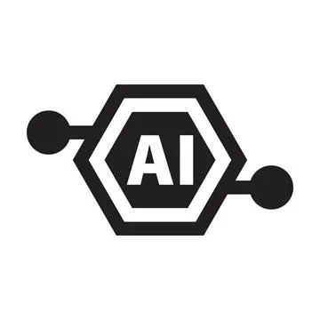 AI, Artificial intelligence icon digital micro chip for computer and technology Stock-Illustration