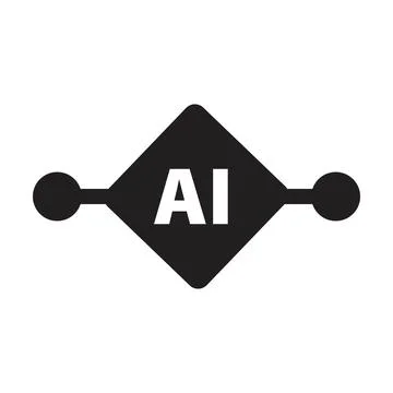 AI, Artificial intelligence icon digital micro chip for computer and technology Illustrazione stock