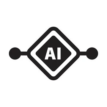 AI, Artificial intelligence icon digital micro chip for computer and technology Stock-Illustration
