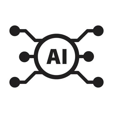 AI, Artificial intelligence icon digital micro chip for computer and technology Stock-Illustration