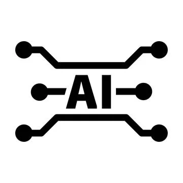 AI, Artificial intelligence icon digital micro chip for computer and technology Illustrazione stock