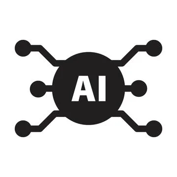 AI, Artificial intelligence icon digital micro chip for computer and technology Stock Illustration